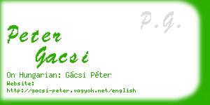 peter gacsi business card